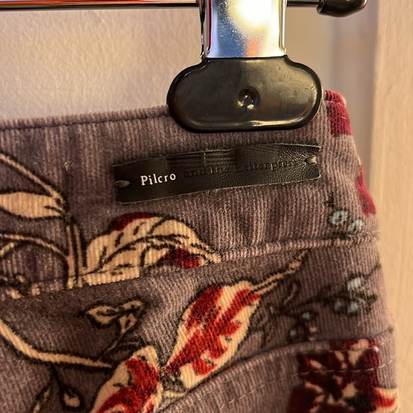 Pilcro Letterpress floral velvet cord high rise skinny pants - Picture 5 of 8